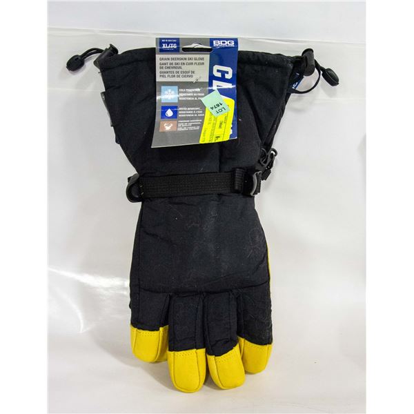 BDG CLASSIC GRAIN DEERSKIN SKI GLOVES SIZE XL