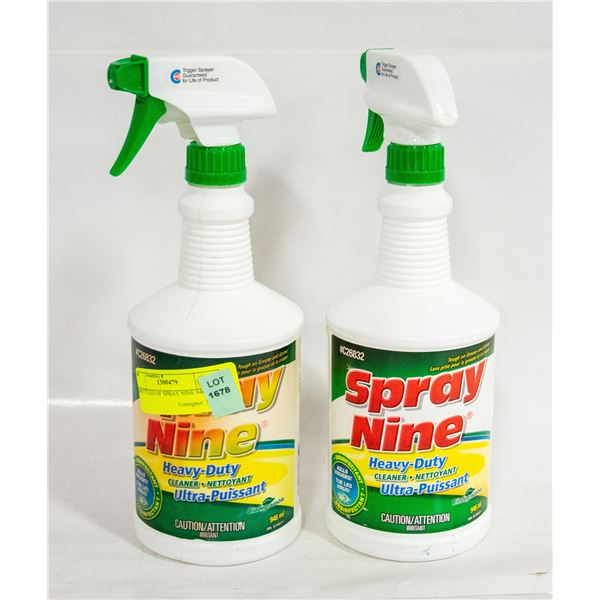 2 BOTTLES OF SPRAY NINE 946 ML