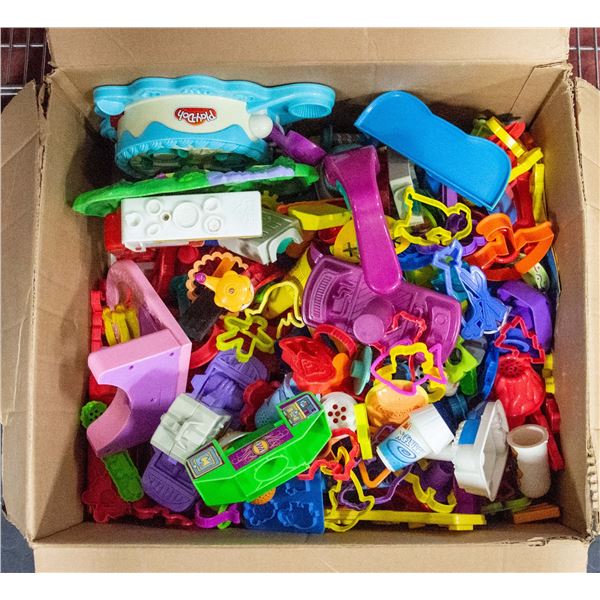 LARGE BOX OF PLASTIC PLAY DOH ACCESSORIES