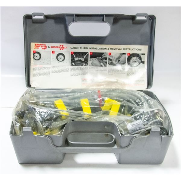 SHUR GRIP TIRE CABLE CHAINS IN PLASTIC CASE