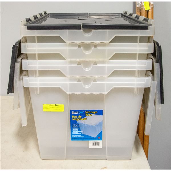 BUNDLE OF 4 CLEAR BUTTERFLY LID STORAGE