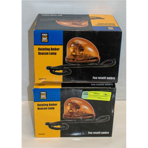 TWO NEW POWERFIST ROTATING AMBER BEACON LAMPS