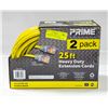Image 1 : PRIME 25 FT HEAVY DUTY EXTENSION CORDS 2 PACK