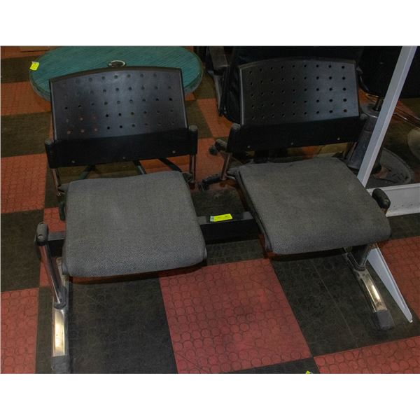 SET OF 2 ATTACHED WAITING ROOM CHAIRS