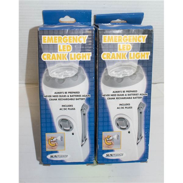 2 EMERGENCY LED CRANK LIGHTS