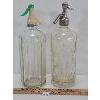 Image 1 : LOT OF 2 - SELTZER BOTTLES WITH ETCHED DECALS 
