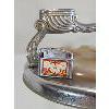 Image 4 : FLOOR MODEL CHROME & SLAG GLASS ASHTRAY W/ LIGHTER