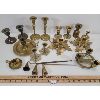 Image 1 : JOB LOT - BRASS CANDLESTICKS AND SNUFFERS