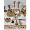 Image 2 : JOB LOT - BRASS CANDLESTICKS AND SNUFFERS