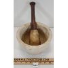 Image 3 : CLAY MORTAR W/ WOOD HANDLED PESTLE 