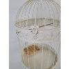Image 2 : BRASS BIRD CAGE STAND W/ METAL CAGE