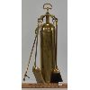 Image 1 : BRASS FIREPLACE TOOL SET - INCL TONGS, BROOM & SHOVEL 