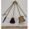 Image 2 : BRASS FIREPLACE TOOL SET - INCL TONGS, BROOM & SHOVEL 