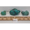 Image 2 : LOT OF 3 - POLISHED BLUE / GREEN ROCKS - INCL FIGURAL FROG