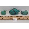 Image 2 : LOT OF 3 - POLISHED BLUE / GREEN ROCKS - INCL FIGURAL FROG