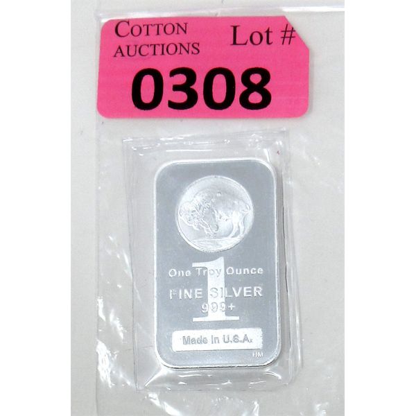 1 Oz .999+ Silver Buffalo Investor Bar