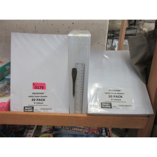 6 New Packs of 30 White Foam Craft Sheets