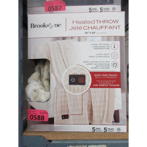 Brookstone 50" x 60" Heated Throw - Beige 