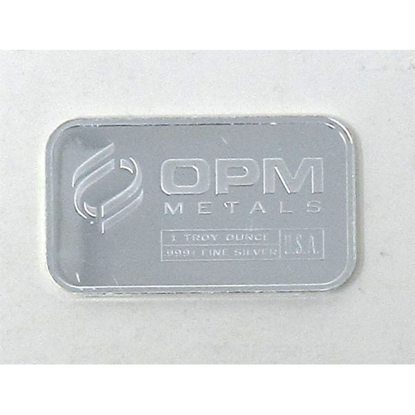 1 Oz .999+ Silver OPM Bar