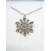 Image 1 : Sterling Silver Diamond Snowflake Necklace