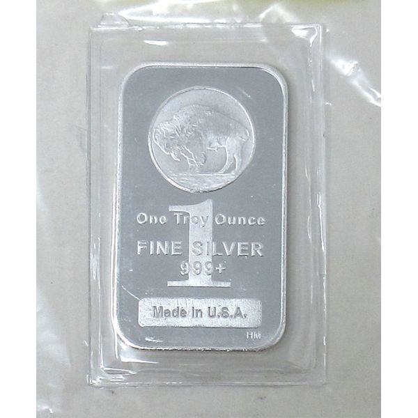 1 Oz .999+ Silver Buffalo Bar