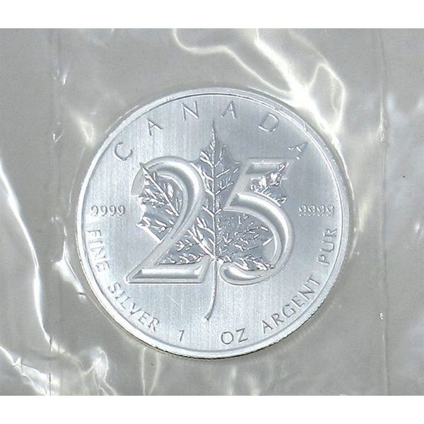 1 Oz .9999 Silver 2013 Canada 25th Anniversary of the Maple Leaf Coin 