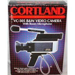 Cortland B & W Video Camera w/ Boom Mic.