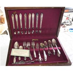 Silver Plated Silverware With Case