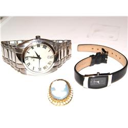 Italian Cameo Broch,Bulova & Skagen Watch