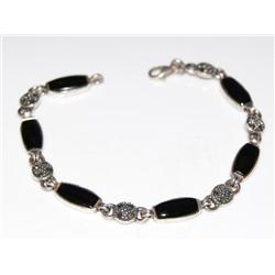 Sterling Silver Bracelet W/Onyx 9.9g