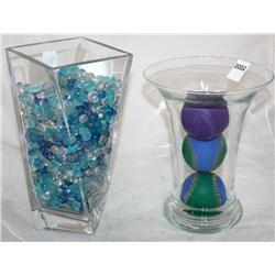 Lot of 2 Vases w/ Hardballs in One