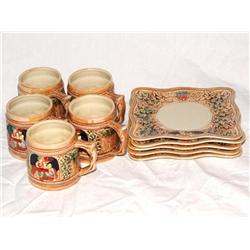 Sanyo Mini Beer Steins W/Plates