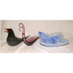 3pc Murano Art Glass