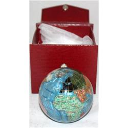 Gemstone Inlay World Paperweight