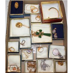 Box of VINTAGE AVON Costume Jewelry