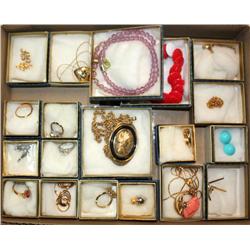 Box of VINTAGE AVON Costume Jewelry