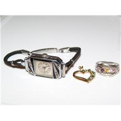 1940's Windsor Watch, Emerald Pendant, Mlti Colr R