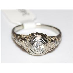 Diamond Vintage Hand Carved Ladies Ring