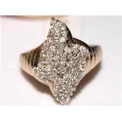 10K Gold ring with Diamond Cluster