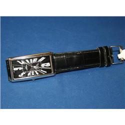 Activa Swiss Men's Watch Black Dial Leather Band