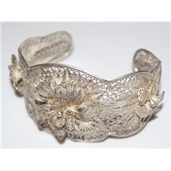 Antique Sterling Filigree Bracelet