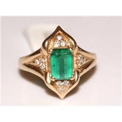 2.00Ctw AAA Colombian Emerald & Diamond Ladies Rin