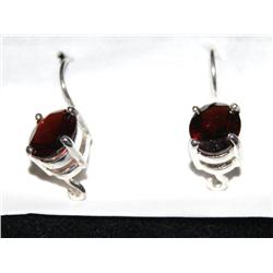 Sterling Garnet Earrings 2ctw
