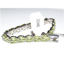 Sterling Bracelet With Green Tourmaline