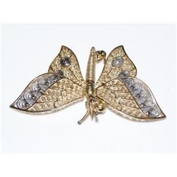 Vintage Vermeil & Filigree Butterfly Pin