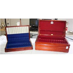 2 WOOD SILVERWARE DISPLAY CASES