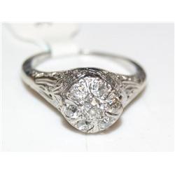 Diamond Vintage Hand Carved Cluster Ladies Ring