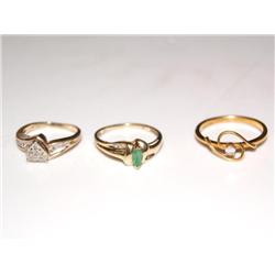 Diamond Solitaire, Diamond Ring & Emerald Ring