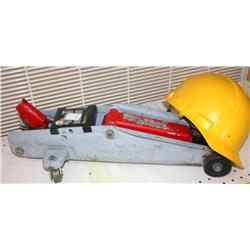 Floor Jack & Safety Helmet