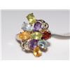 Image 1 : 14K Gold With Multi Color Gem Stones